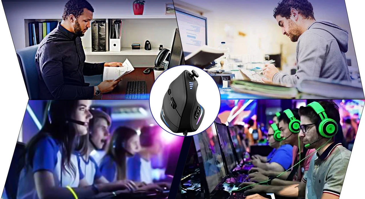 ZELOTES C18 bedrade verticale ergonomische muis RGB-joysticks programmeerbare laser gamingmuis 10000 DPI voor pc-computergamer