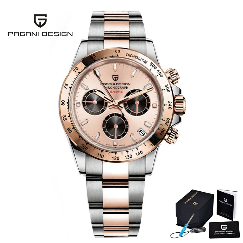 2026 New PAGANI DESIGN Chronograph Luxury Quartz Wrist Watch Automatic Date 100M Waterproof JAPAN VK63 Movement