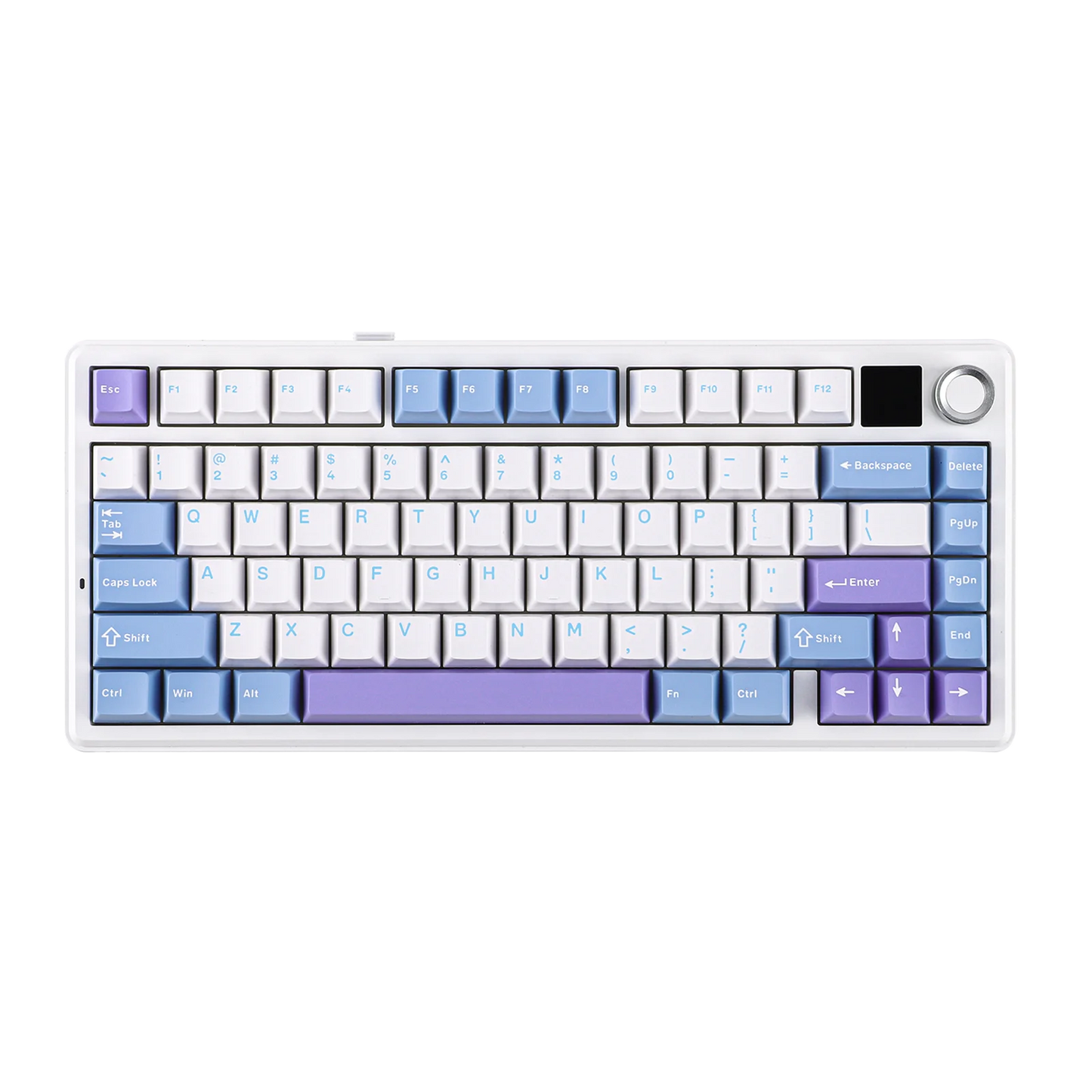 EPOMAKER X AULA F75 MAX kompakte mechanische Tastatur im 75-%-ANSI-Layout, kabelgebunden/Bluetooth/2.4GHz kabellos, mit TFT-Bildschirm und Drehregler