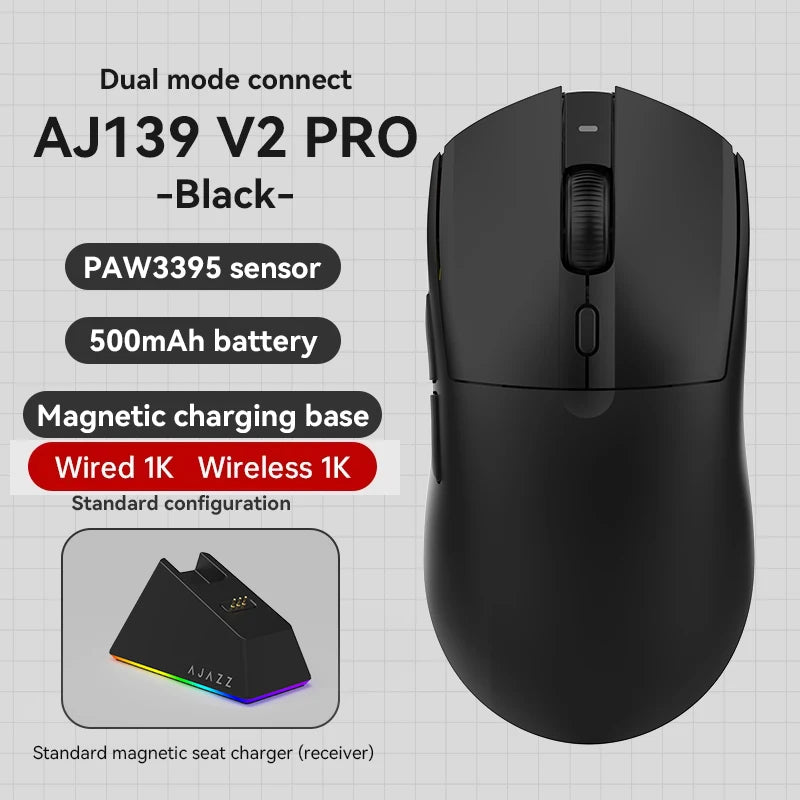 AJAZZ AJ139Pro/AJ139V2MC draadloze muis PMW3395/PAW3311-chipset 12000-26000Dpi professionele gamingmuis