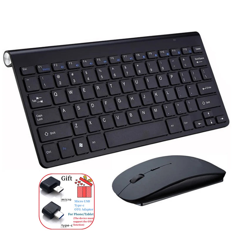Combo tastiera e mouse wireless spagnolo ebraico coreano thailandese 2.4G, mini tastiera e mouse wireless portatili per Windows Mac Android