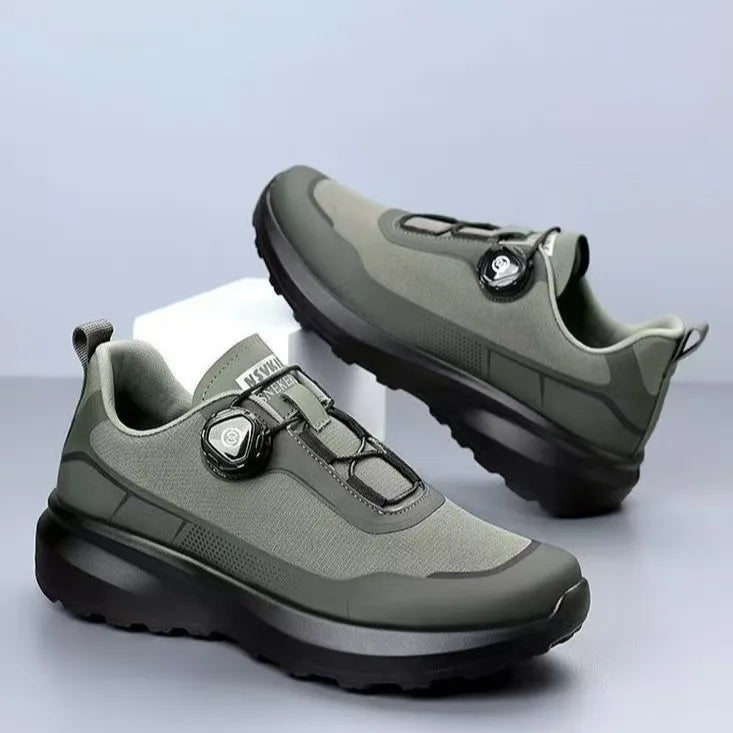 Original New Men Rotating-Button Driving Sneakers Platform Casual Walking Shoes Outdoor Wear-Resistant Running Sports Shoes Plus Size