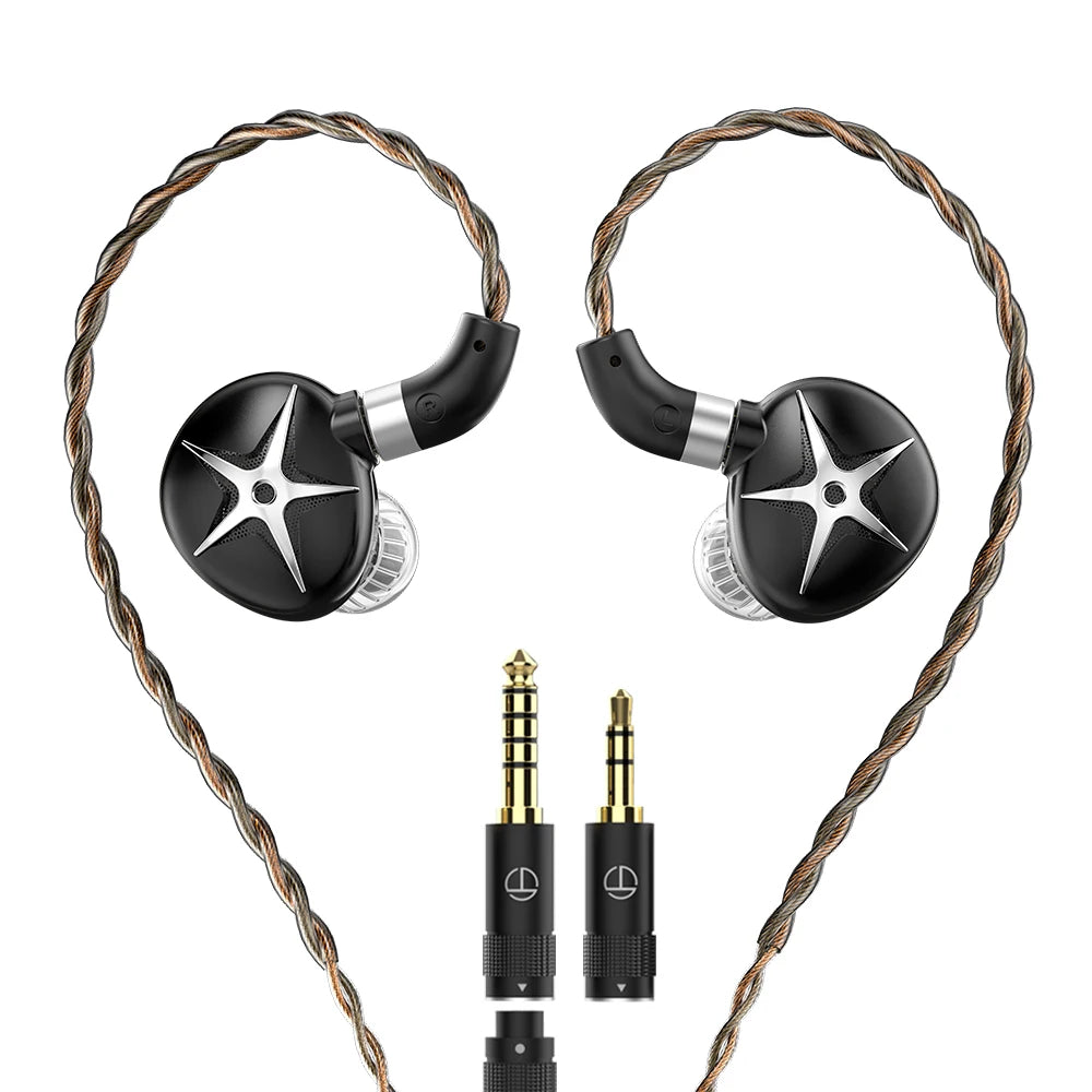 TRN Starfish Earphones 12mm Dynamic Driver In-ear Monitors Beryllium coated Diaphragm Headset Hi-Fi Headphones with Detachable