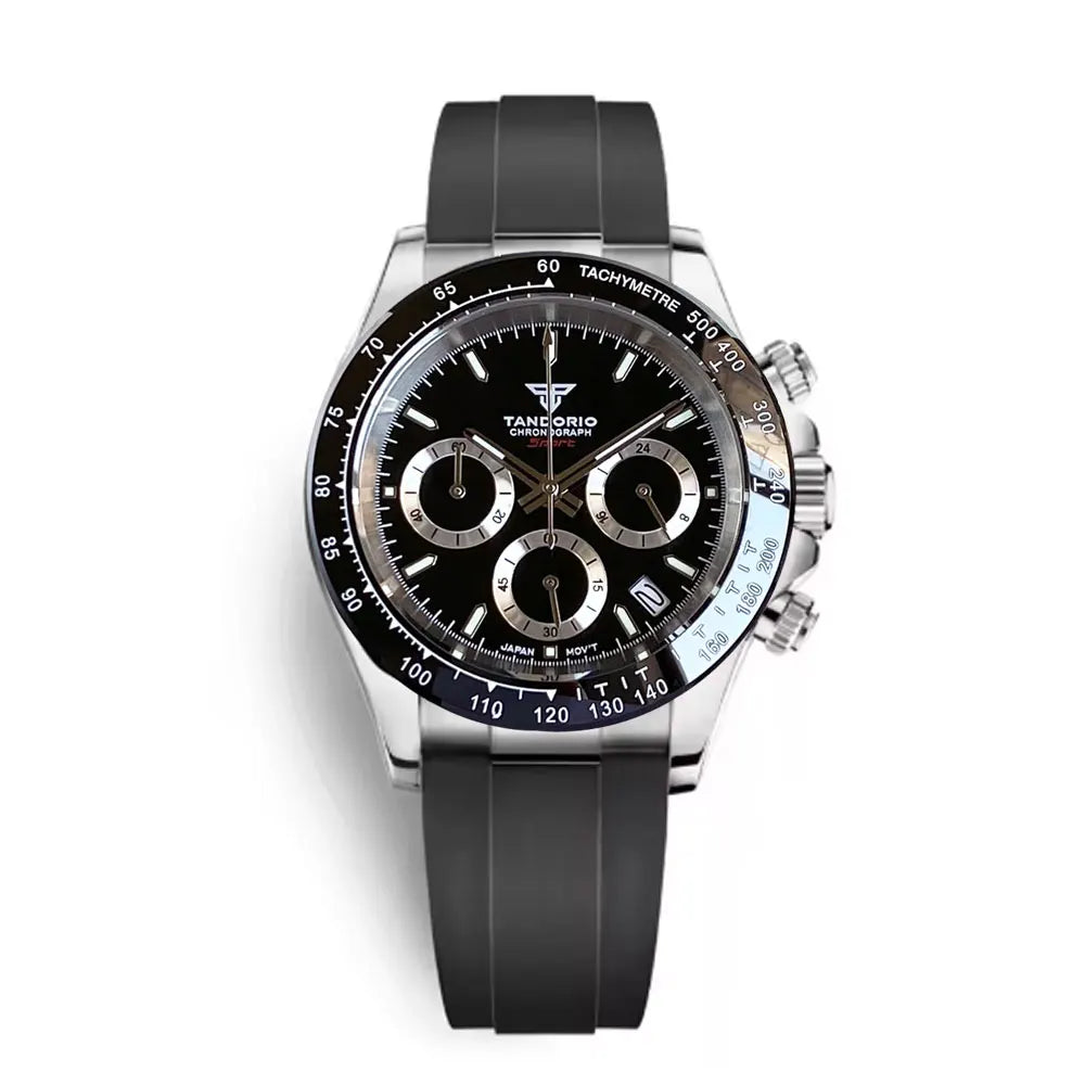 Reloj de lujo para hombre VK63 con movimiento de cuarzo, cronógrafo de negocios, 39mm, acero/oro rosa, fecha, esfera luminosa y cronógrafo completo