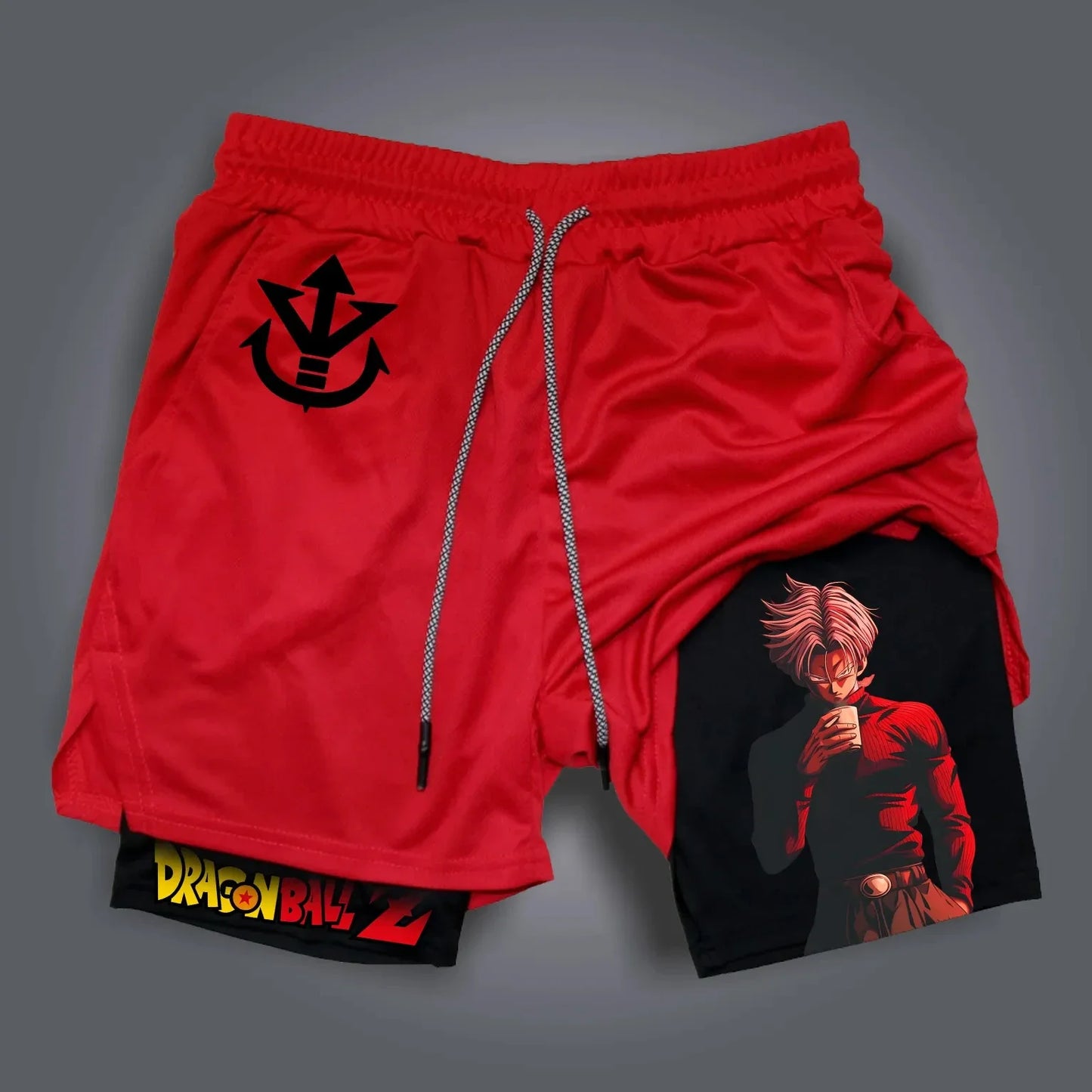 25-26 Summer Dragon Ball Vegeta Anime Peripheral Double-layer Shorts American Men's Comfortable and Breathable Sports Pants