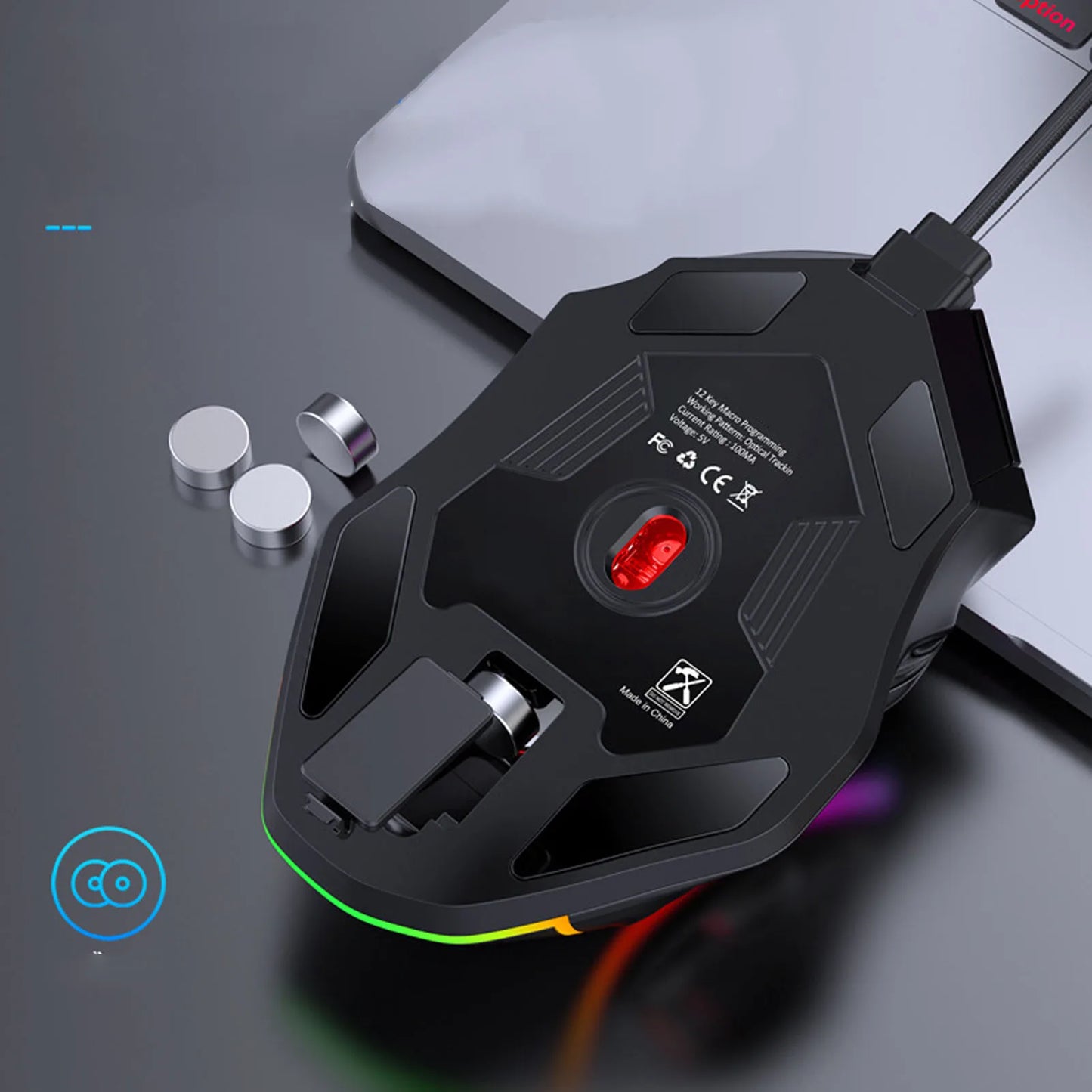 12800DPI gamer egér RGB gamer egér gamer egér RGB vezetékes 12800DPI 12 gombos makródefiníciós számítógépes cserealkatrészek