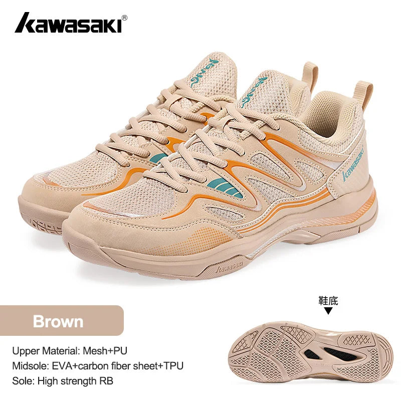 Retro Design Badminton Shoes Kawasaki Original 2025 Anti-Torsion Carbon Plate Professional Sports Table Tennis Shoes C32016