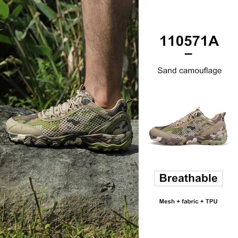 Humtto New Arrival Leather Hiking Shoes Wear-Resistant Outdoor Sport Men Shoes Lace-Up Men's Climbing Trekking Hunting Sneakers