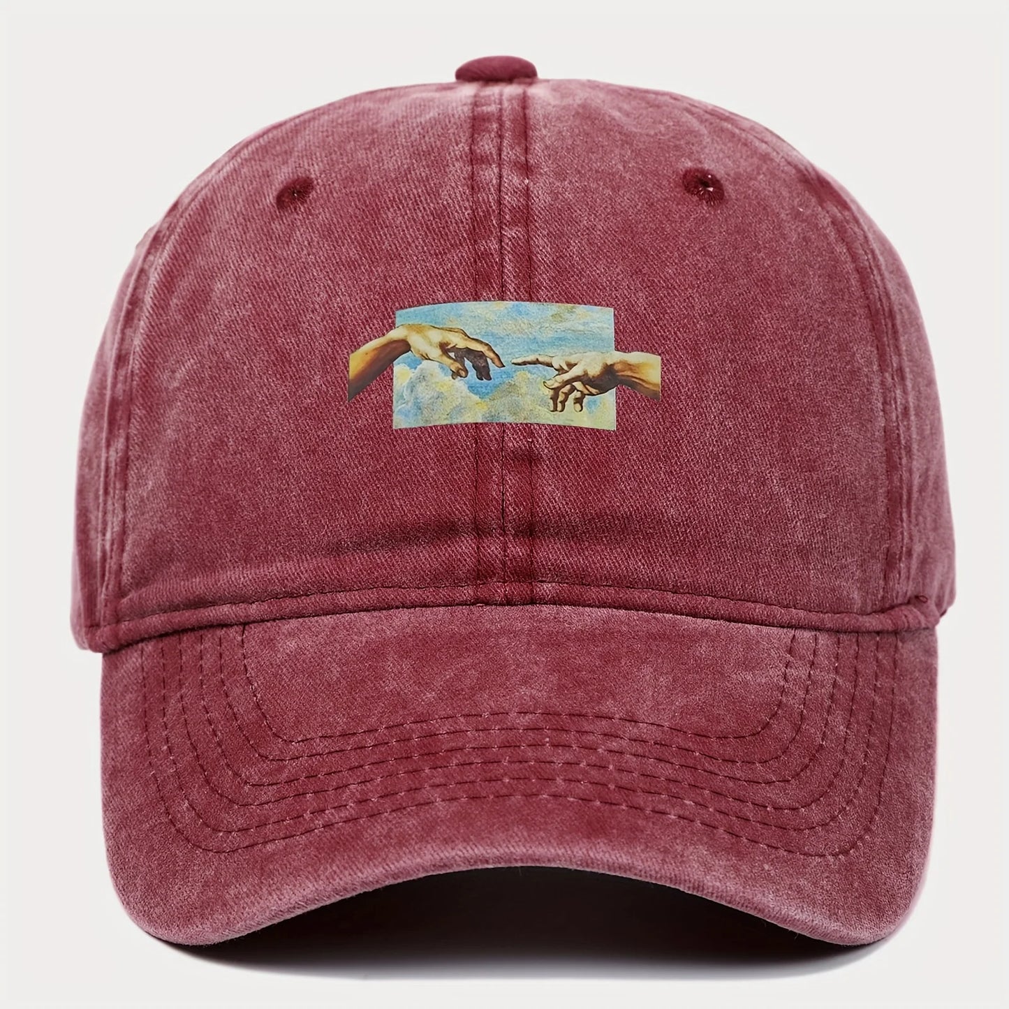Vintage printed baseball cap, vintage and versatile for both men and women, daily casual and fashionable curved brim hat