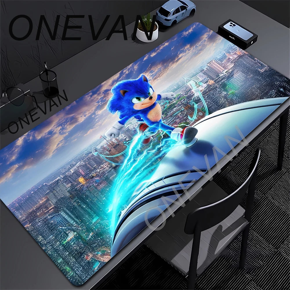 Cute Sonics The Hedgehogs Mousepad HD Printing Computer Gamers Locking Edge Non-slip Mouse Pad XXL90x40cm Keyboard PC Desk Pads