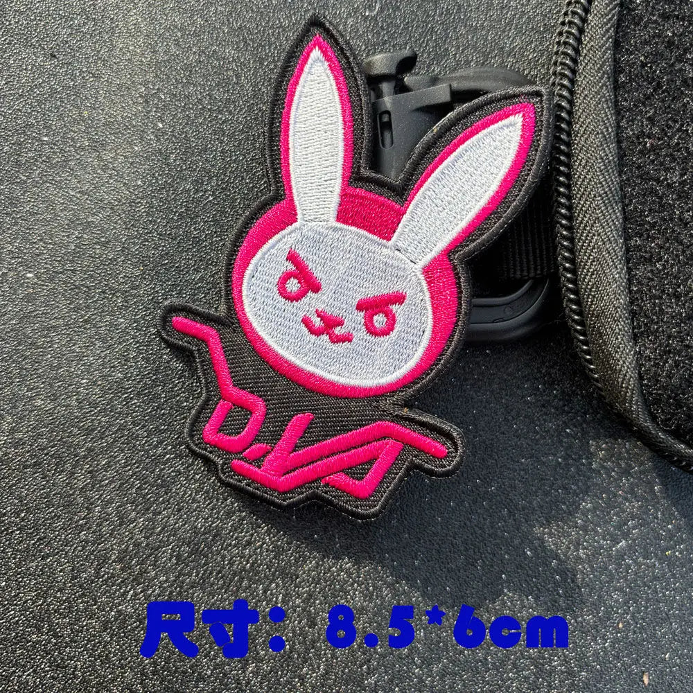 Anime Overwatch DVA -käsivarsimerkki, cosplay-reppumerkki, koristeapplikaatiomerkit vaatteisiin