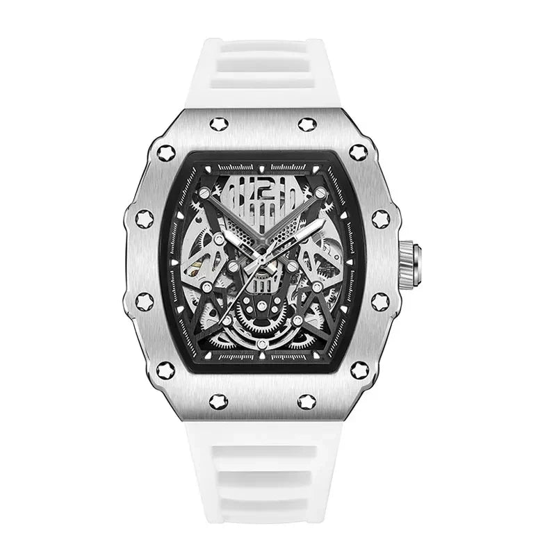 BAOGELA Richard Automatic Mechanical Watch for Men Wrist Watch Luxury Watches with Free Shipping Rubber Strap Reloj Hombre