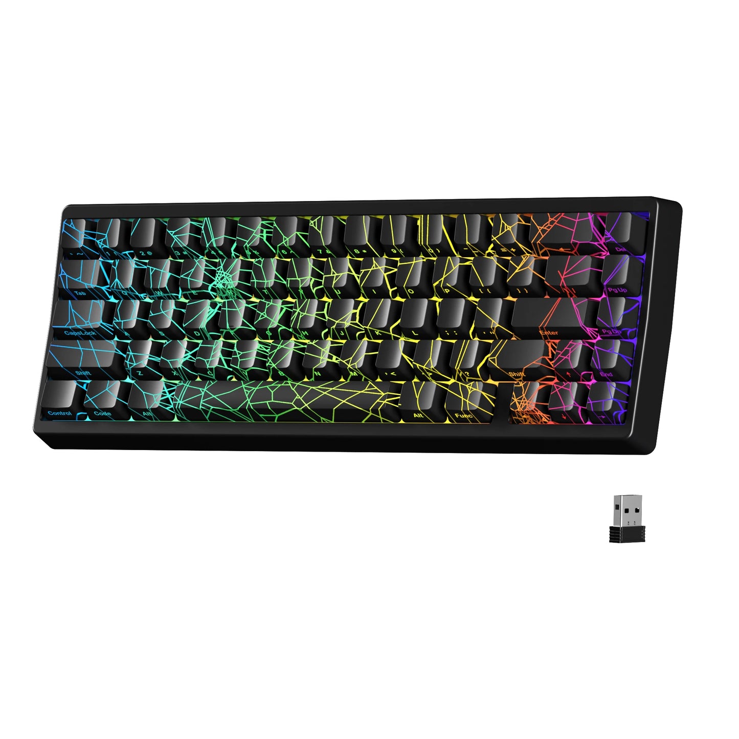 XVX Spider Web Keyboard M67 JadeStone mit IMD-Tech-Tastenkappen, Tri-Mode-Verbindung, individueller RGB-Hintergrundbeleuchtung, Tastatur 60%