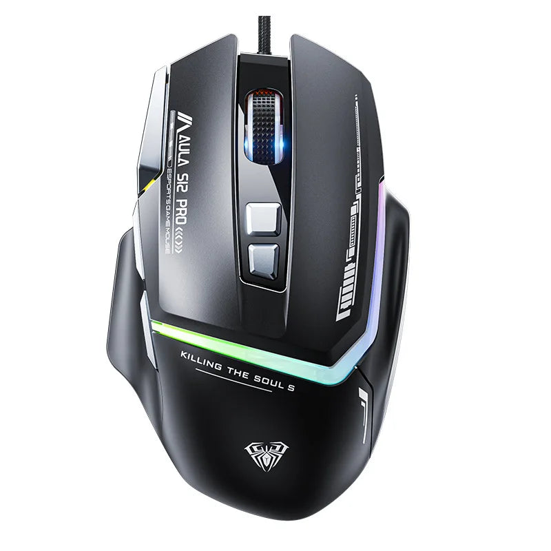 Vruća ponuda AULA S12 Pro žičani gaming miš 12800 DPI RGB pozadinsko osvjetljenje 8 programabilnih tipki ergonomski miš za igranje za PC i prijenosno računalo