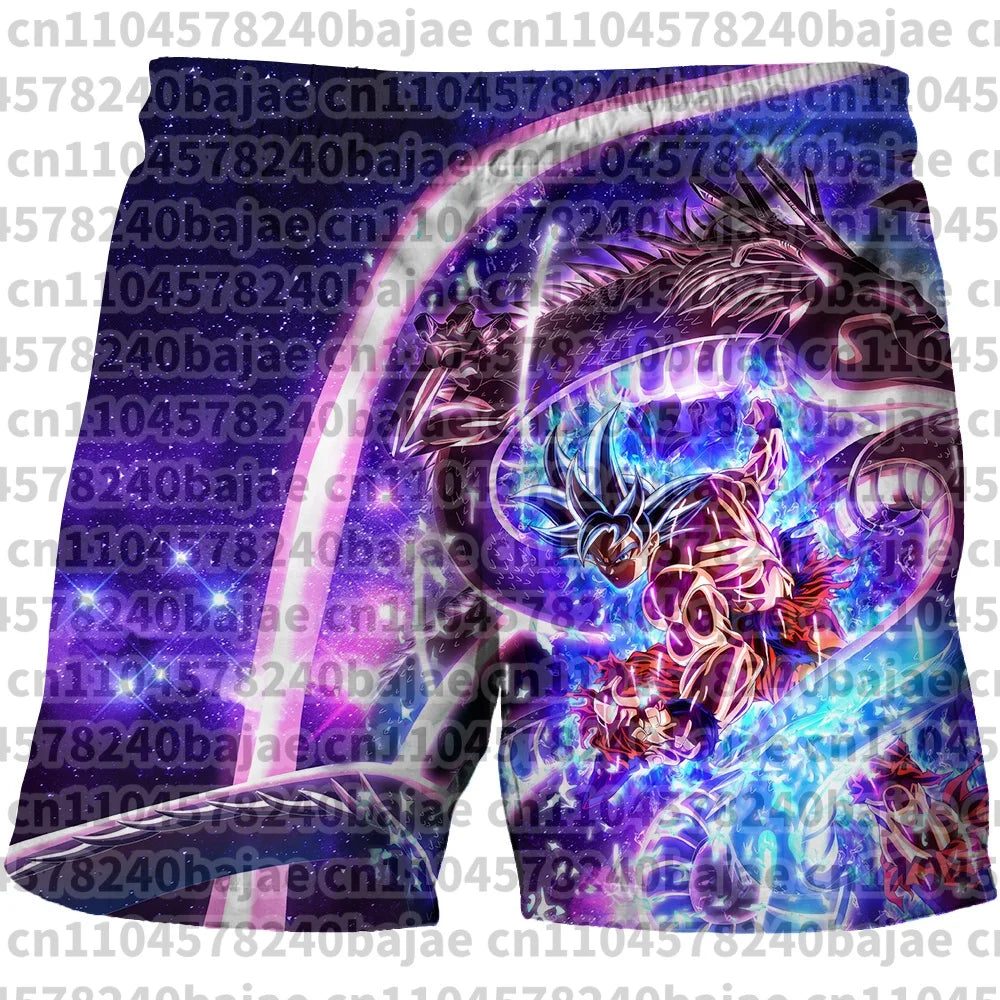 Dragon Ball Print Children's Shorts Kids Shorts for Ages 3-14 Boys' Beach Shorts Summer Quick-drying Cartoon Swim Trunks