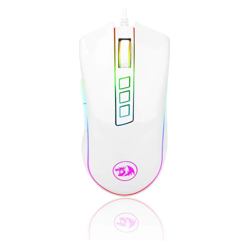 Mouse da gaming per PC Redragon M711 cablato, 7 pulsanti programmabili, RGB personalizzabile, 10,000 DPI, ergonomico