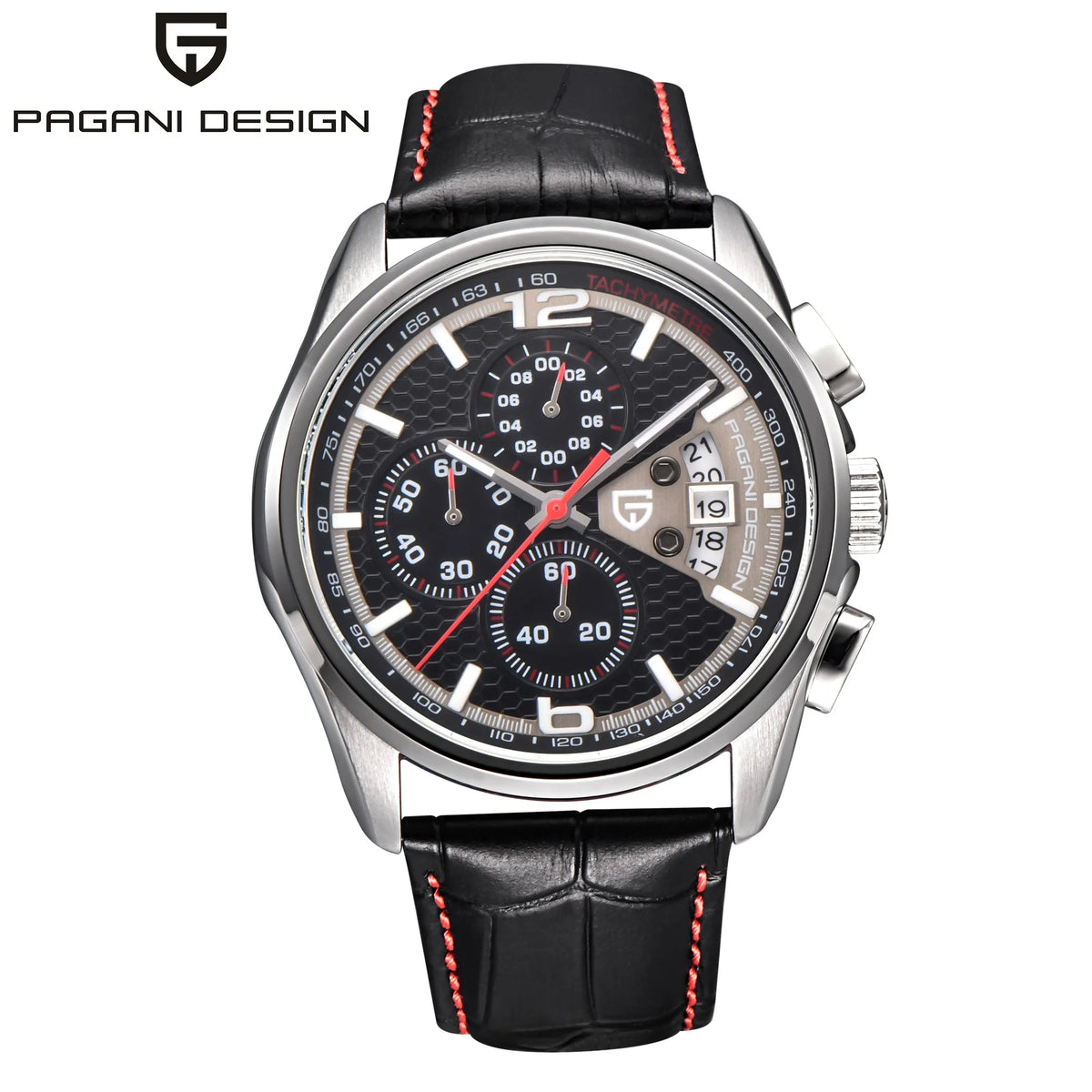 PAGANI DESIGN 2026 New Men's Quartz Watch Hardlex Crystal 50M Water Resistance Calendar Luminous Leather Strap Model PD3306