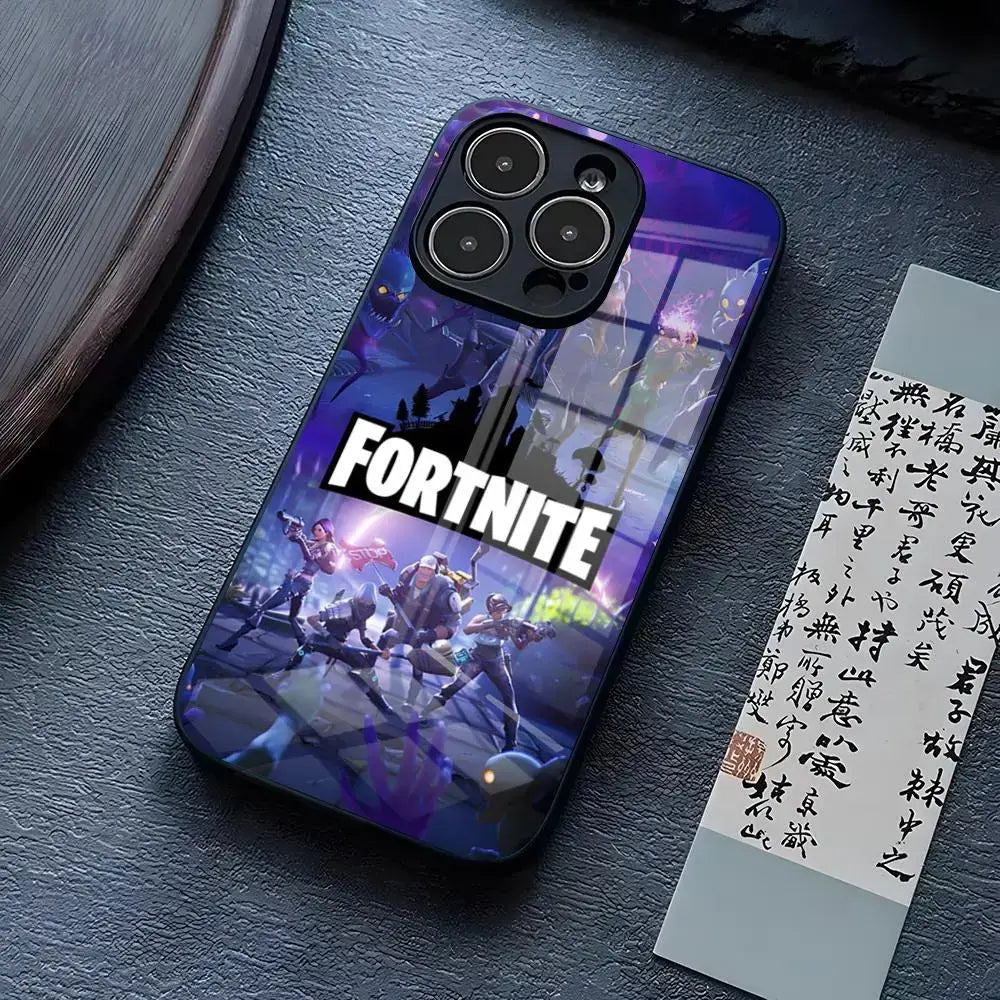 B-Battle-R-Royales-F-FortniteS Phone Case For IPhone 17 Pro Max 15 Pro 14 12 11 13 Mini X XR XS 16 Plus SE Glass Cover