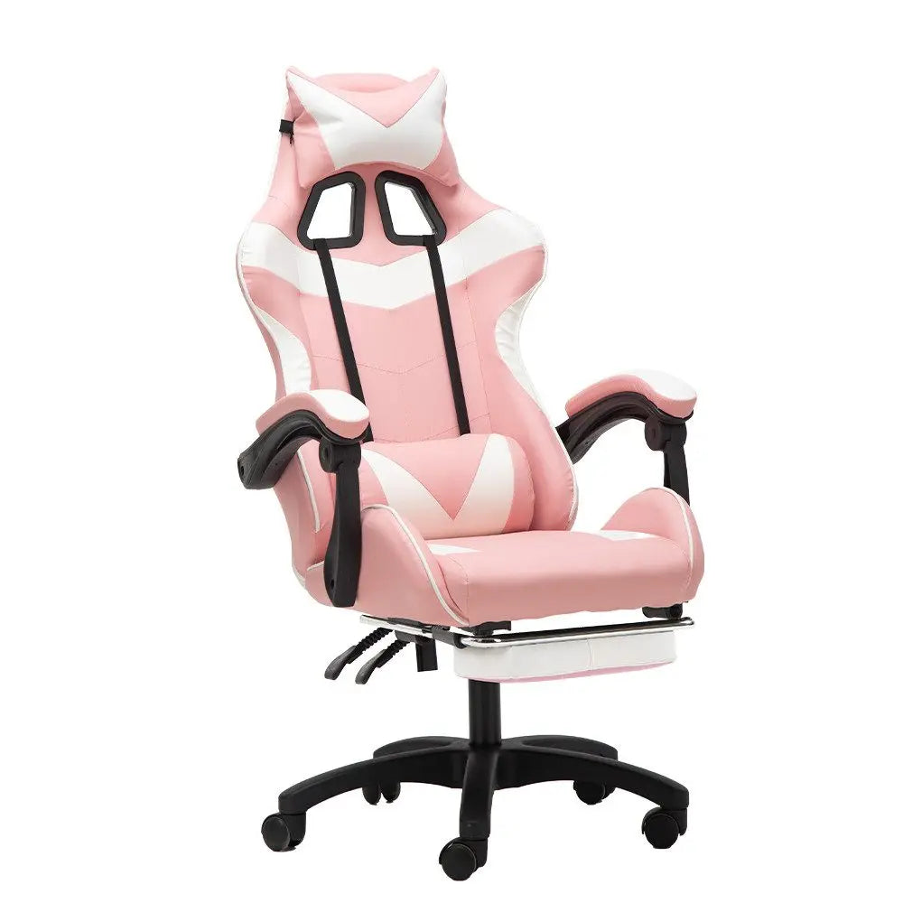 Gaming-Stuhl Gaming-Sessel höhenverstellbarer Bürostuhl mit verstellbarer Liegefunktion, Katzenohren und Kissen