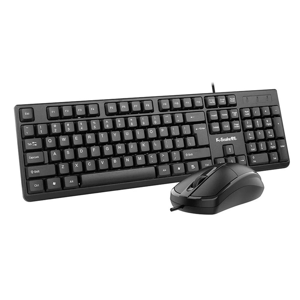 Neue kabelgebundene USB-Tastatur für PC, Computer und Notebook mit optischer kabelgebundener Maus für Windows, Mac OS, Desktop, Laptop und PC