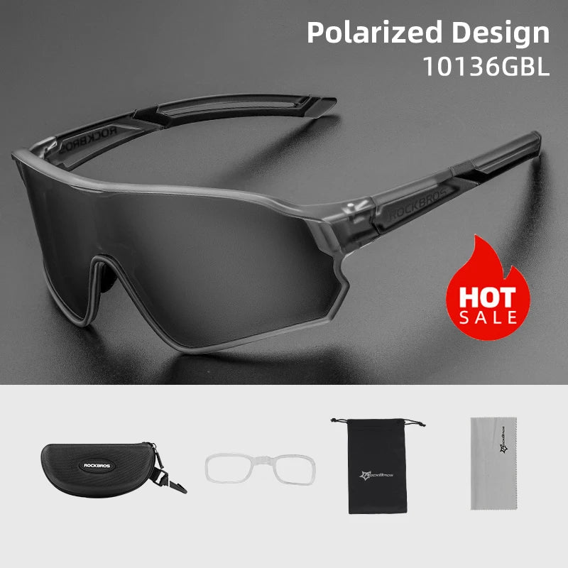ROCKBROS Polarized Sunglasses, Sports Protection Glasses, Bicycle Eyewear, Outdoor Hiking, Camping, Golf, Cycling Goggles, UV400