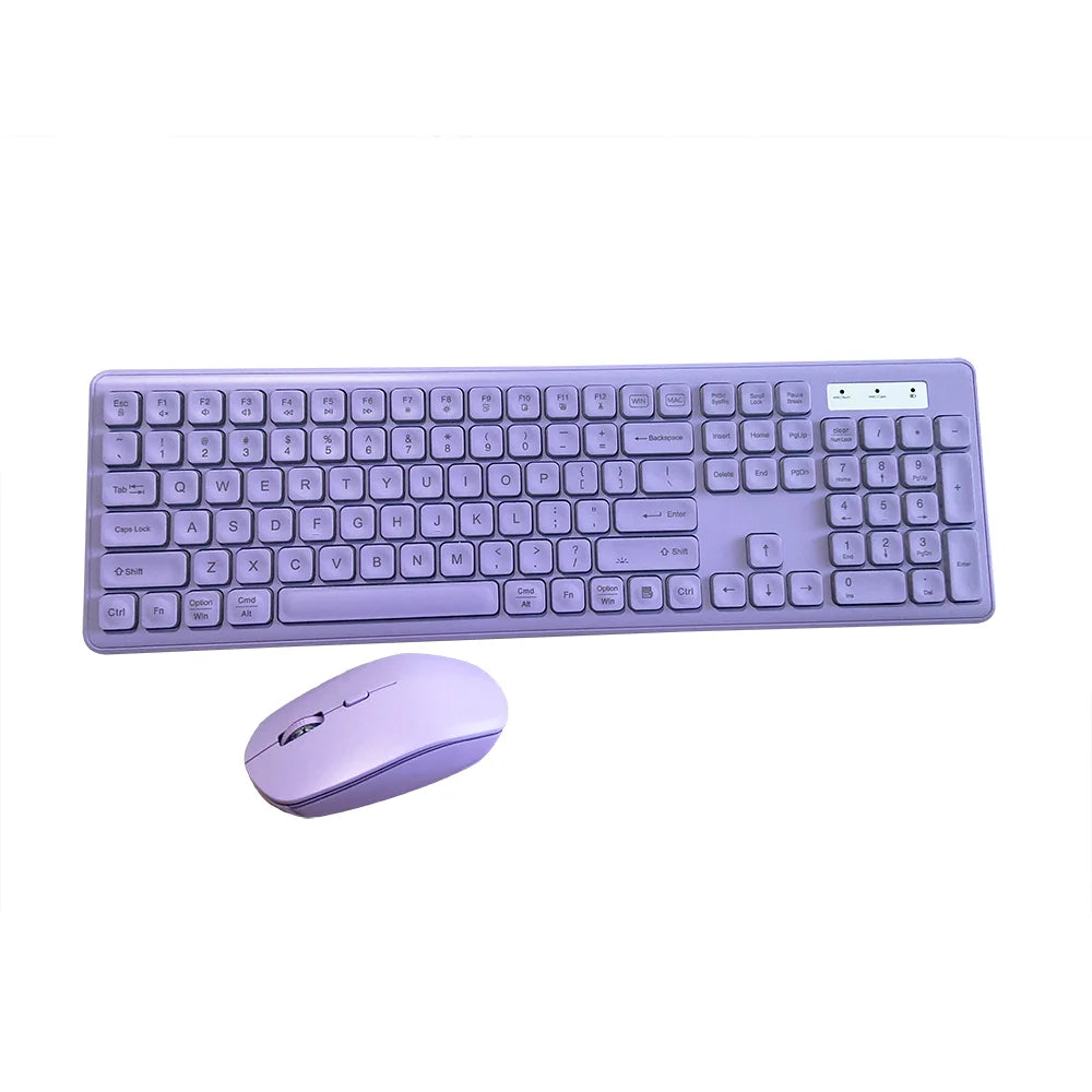 Kabellose Tastatur-Maus-Kombination mit RGB-Hintergrundbeleuchtung, wiederaufladbaren beleuchteten Tasten, Full-Size-Format, ergonomischem Design, Schlafmodus, 2.4GHz