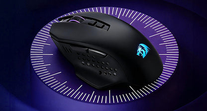 Redragon M656 MAX 3-Mode Wireless Gaming Mouse, 10000 DPI Rechargeable RGB Gaming Mouse with 7 Programmable Buttons, Bluetooth, 2.4GHz & Wired Connectivity