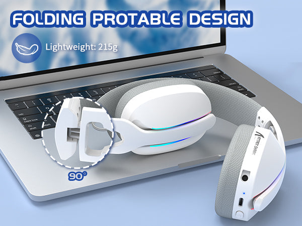 Cuffie da gaming wireless MAMBASNAKE x ATTACK SHARK L90 RGB – Cuffie da gaming pieghevoli Tri-Mode Bluetooth 2.4G wireless e cablate con microfono rimovibile