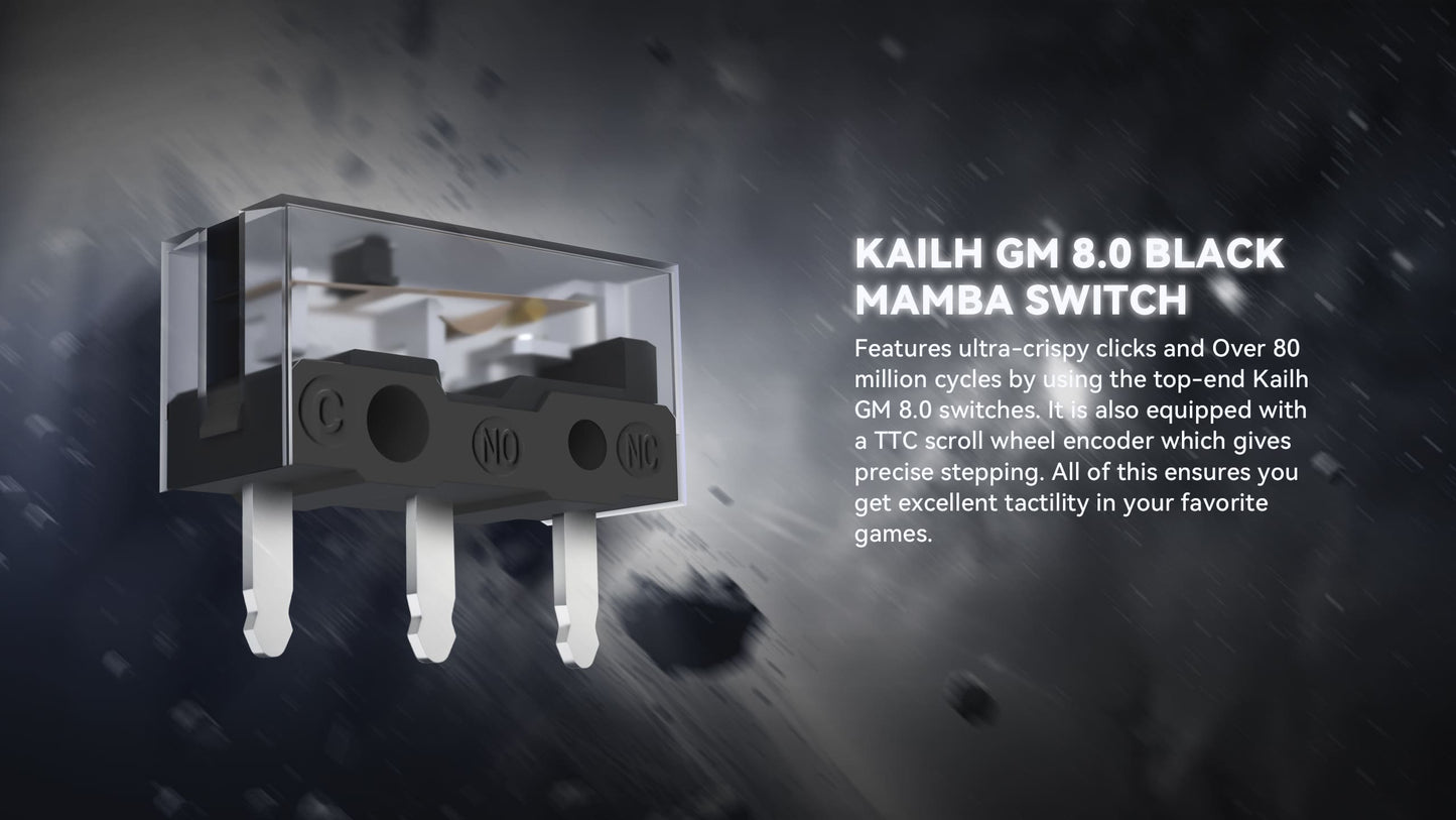 ATTACK SHARK R3 Ποντίκι Gaming από Κράμα Μαγνησίου 8K SUPERLIGHT 8000Hz 6 Ρυθμιζόμενα DPI έως 26000 PAW3395 BT/2.4G Ασύρματο/Ενσύρματο