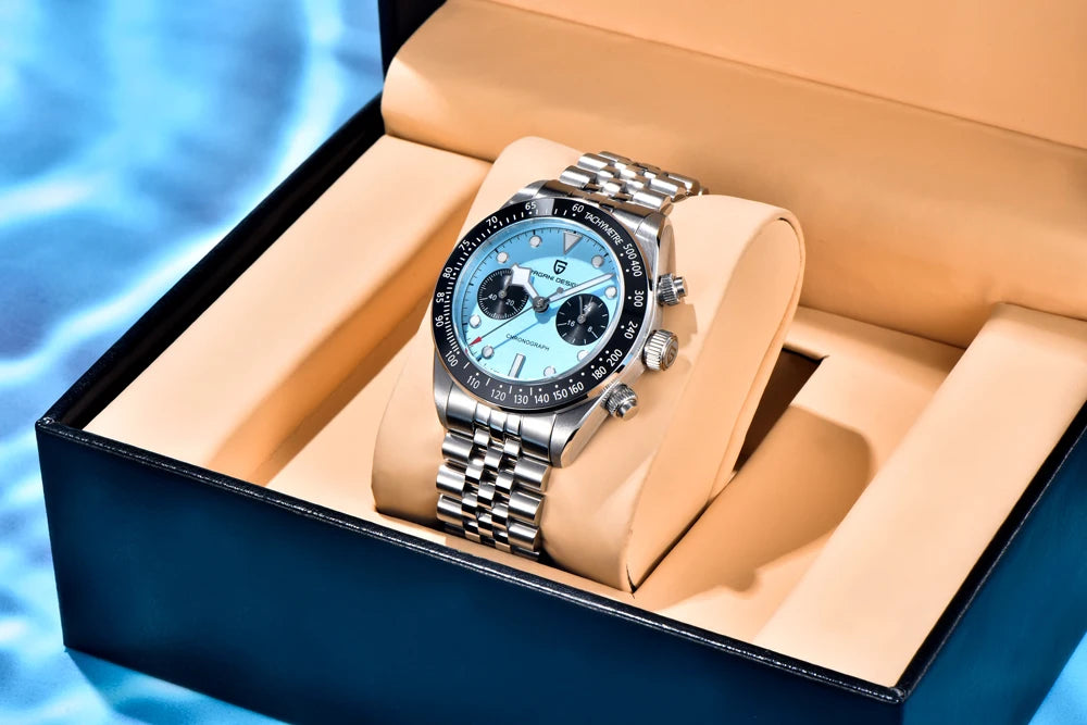 New PAGANI DESIGN 2026 Panda Retro Mens Watch Luxury Quartz Watch Men Speed Chronograph AR Sapphire Luminous Local Shipping