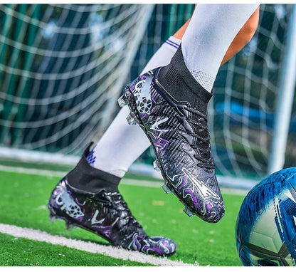 ro Performance HighCut Soccer Boots FG TF Studs Breathable Lightweight Cleats for Outdoor Grass and Turf Training Matches