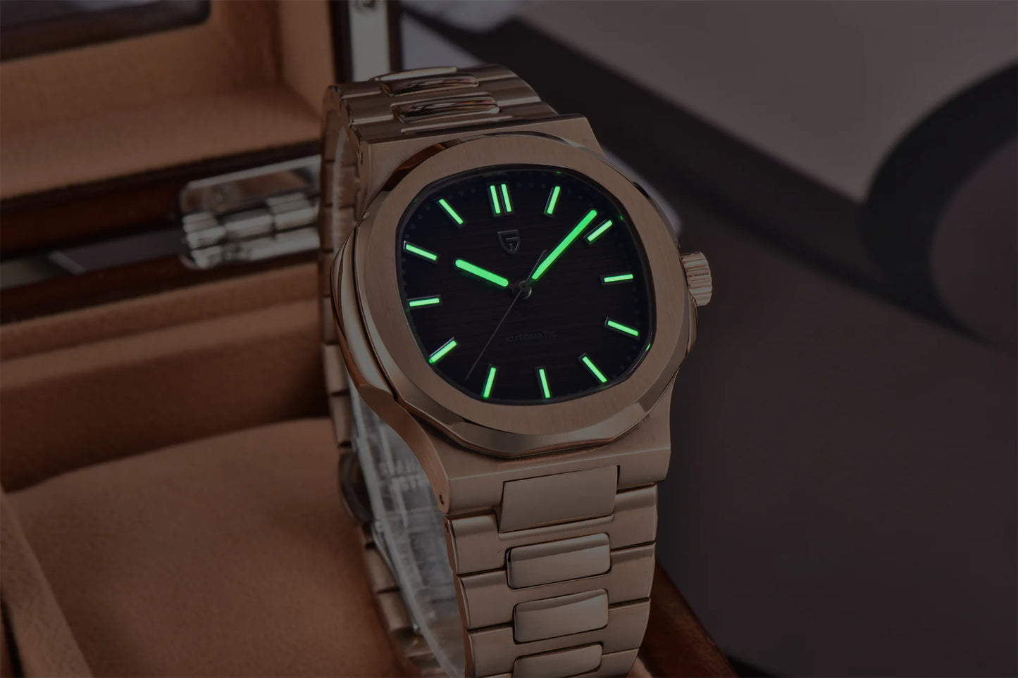 PAGANI DESIGN 2026 New Luxury Automatic Watch  Men Mechanical Wristwatch Stainless Steel Sapphire glass 40MM Barrel dial Watch