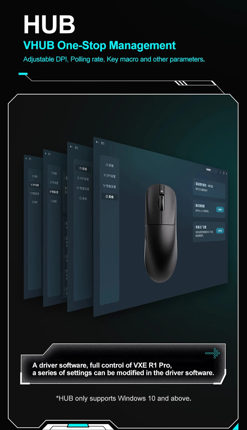 ATK VXE Dragonfly R1 Pro MAX Wireless Gaming Mouse, PAW3395 Wireless Gaming Mouse, Ultra-Lightweight Rechargeable Esports FPS Mouse with 26,000 DPI