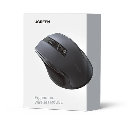 UGREEN kabellose Maus Bluetooth 5.0, ergonomische Maus 4000DPI mit 6 leisen Tasten, für MacBook, Tablet, Laptops, Computer, PC, 2.4G-Maus