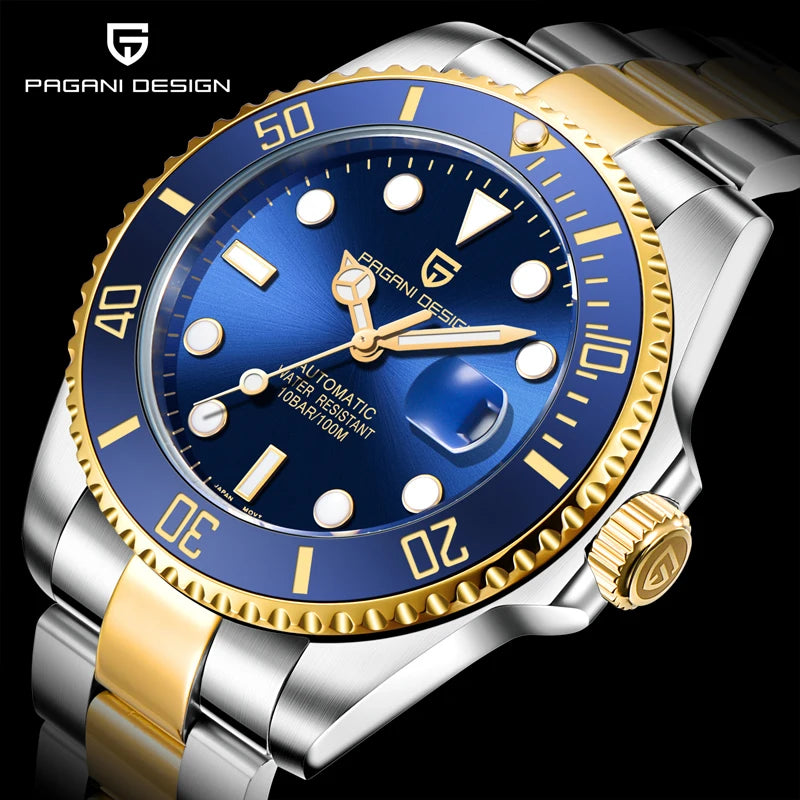 PAGANI DESIGN 2026 New Men's Watches Top Luxury Gold Automatic Mechanical Wrist Watch Men's Stainless Steel Waterproof Watch