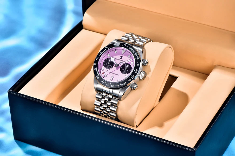 New PAGANI DESIGN 2026 Panda Retro Mens Watch Luxury Quartz Watch Men Speed Chronograph AR Sapphire Luminous Local Shipping
