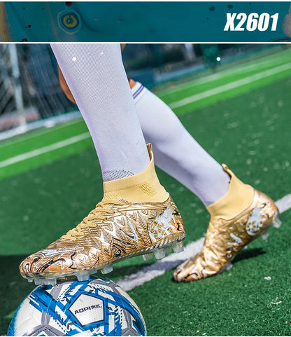ro Performance HighCut Soccer Boots FG TF Studs Breathable Lightweight Cleats for Outdoor Grass and Turf Training Matches