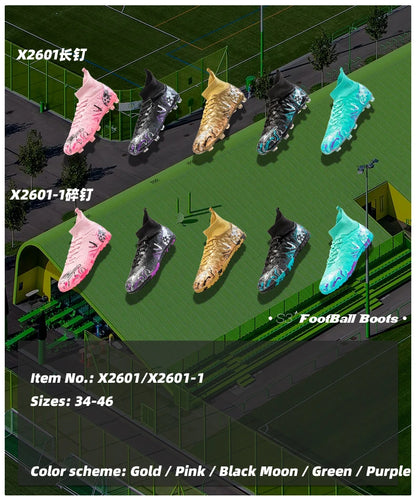 ro Performance HighCut Soccer Boots FG TF Studs Breathable Lightweight Cleats for Outdoor Grass and Turf Training Matches