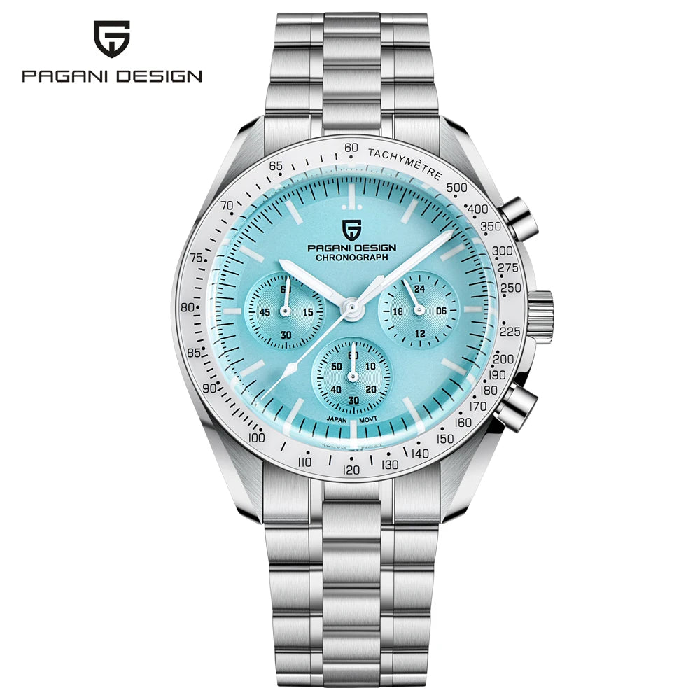 Nuovo orologio da uomo PAGANI DESIGN V6 Moon 2026 Speed Sports, cronografo al quarzo, zaffiro AR e lunetta in ceramica, orologio sicuro