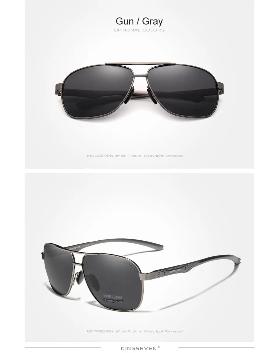 KINGSEVEN Nuovi occhiali da sole da uomo in alluminio, alla moda, da viaggio e da guida, occhiali da uomo Oculos con fascia, modello N7188