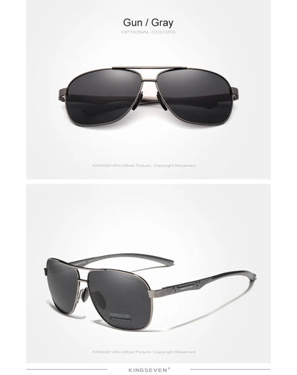 KINGSEVEN Nuovi occhiali da sole da uomo in alluminio, alla moda, da viaggio e da guida, occhiali da uomo Oculos con fascia, modello N7188