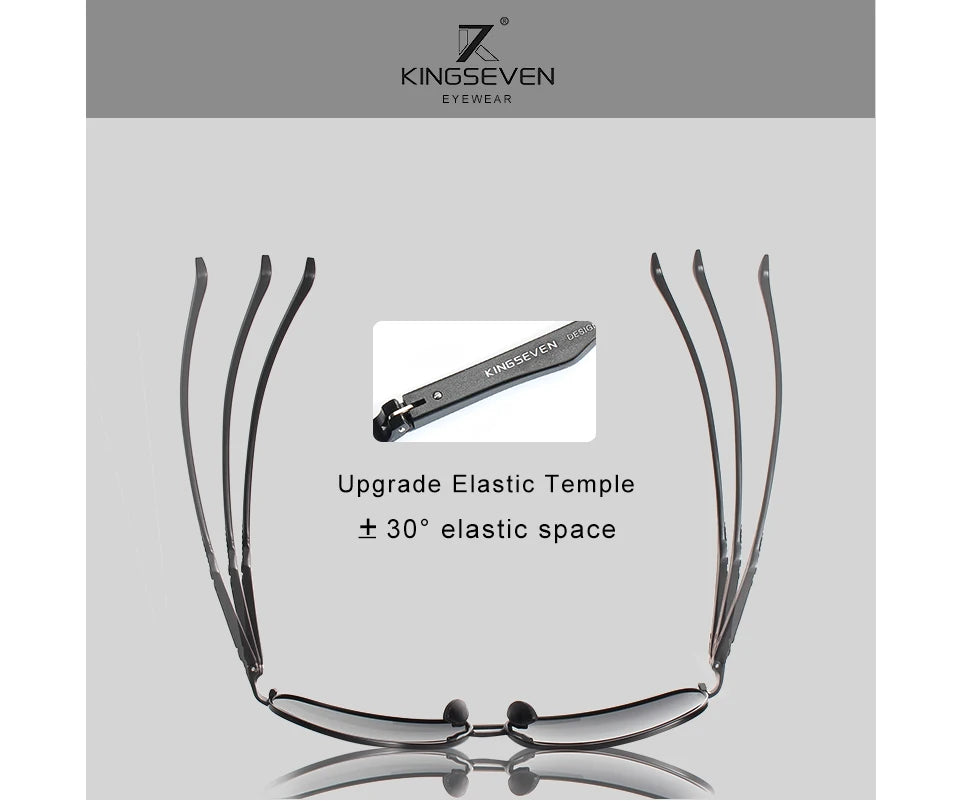 KINGSEVEN Nuovi occhiali da sole da uomo in alluminio, alla moda, da viaggio e da guida, occhiali da uomo Oculos con fascia, modello N7188