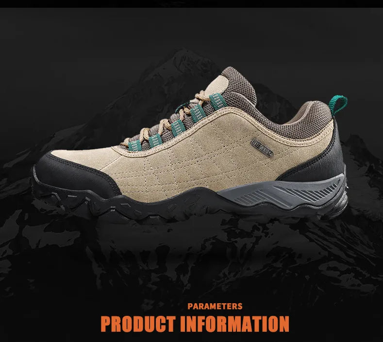 Humtto New Arrival Leather Hiking Shoes Wear-Resistant Outdoor Sport Men Shoes Lace-Up Men's Climbing Trekking Hunting Sneakers