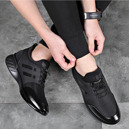 Oein 2022 Men's Sneakers Quality 6CM Increasing British Shoes New Breathable Summer Casual Sneakers Big Size Office Shoes Men