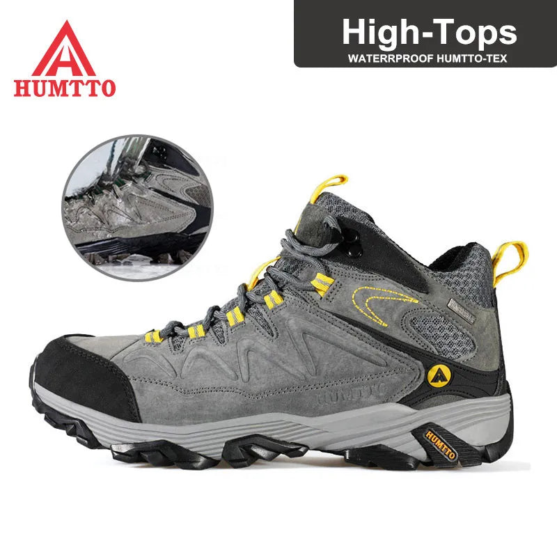 HUMTTO Waterproof Sneakers for Men, Hiking Shoes, Leather Trekking Boots for Women, Camping Hunting Men’s Mountain Tactical Ankle Boots