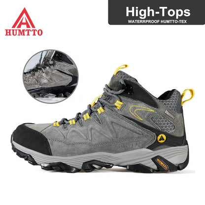 HUMTTO Waterproof Sneakers for Men, Hiking Shoes, Leather Trekking Boots for Women, Camping Hunting Men’s Mountain Tactical Ankle Boots