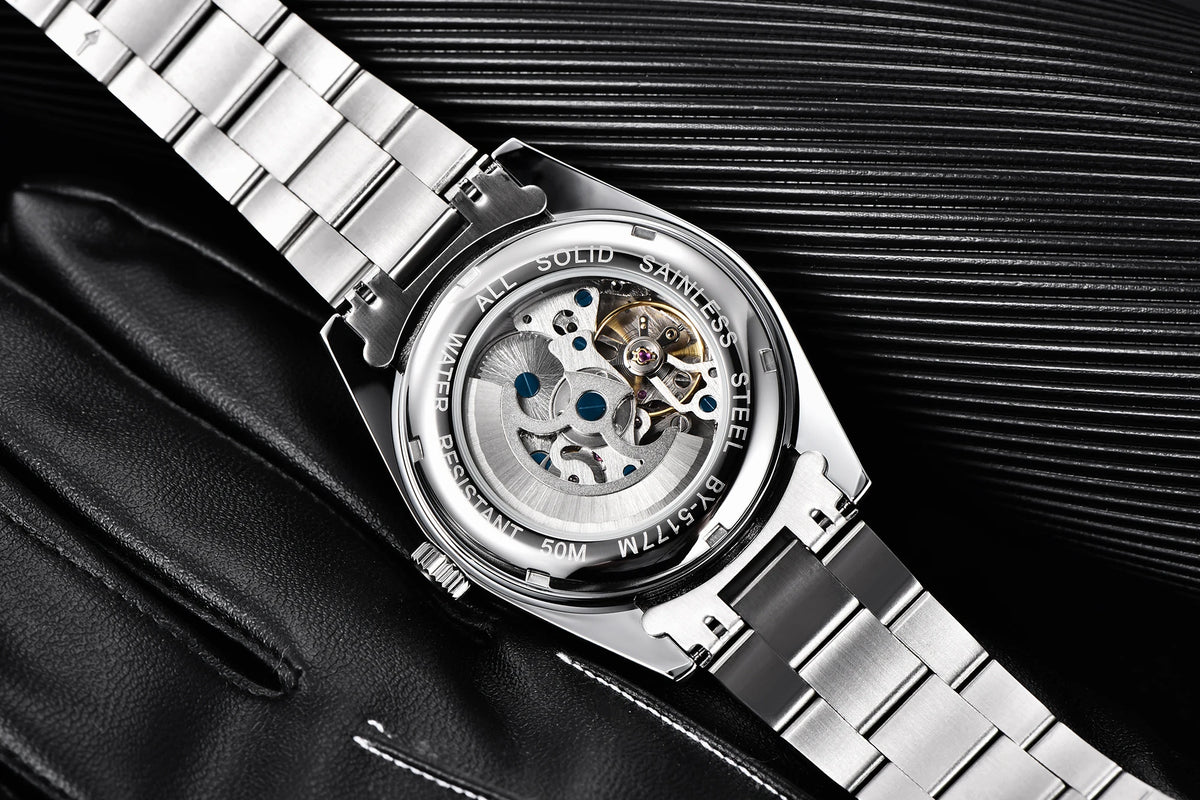 BENYAR Luxury Men Mechanical Wristwatches Stainless Steel Sports Men Automatic Watches 50ATM waterproof Clock