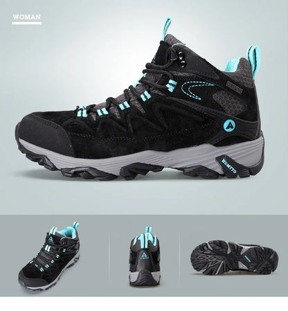 HUMTTO Waterproof Sneakers for Men, Hiking Shoes, Leather Trekking Boots for Women, Camping Hunting Men’s Mountain Tactical Ankle Boots