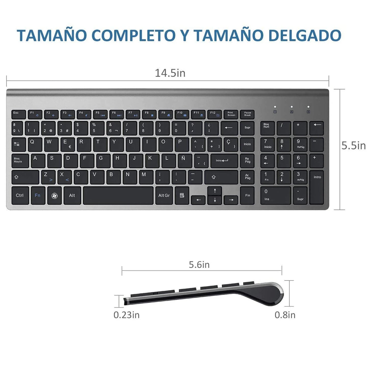 Spanish Layout 2.4G Wireless Keyboard Ultra-thin Multimedia Energy-saving Low Noise for Windows 10 Android TV Box