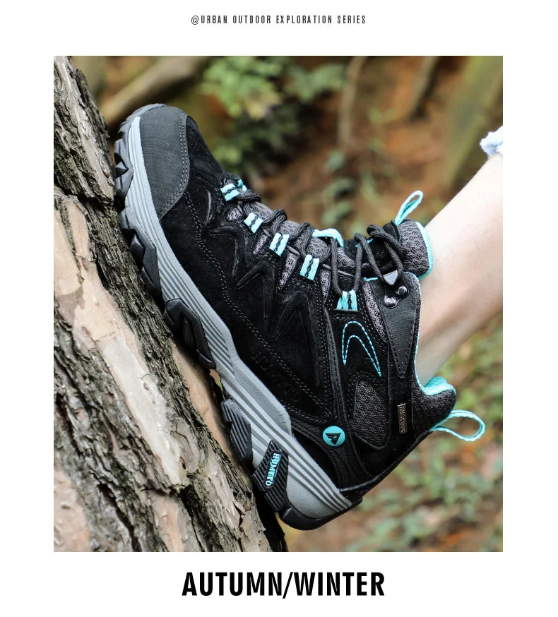 HUMTTO Waterproof Sneakers for Men, Hiking Shoes, Leather Trekking Boots for Women, Camping Hunting Men’s Mountain Tactical Ankle Boots